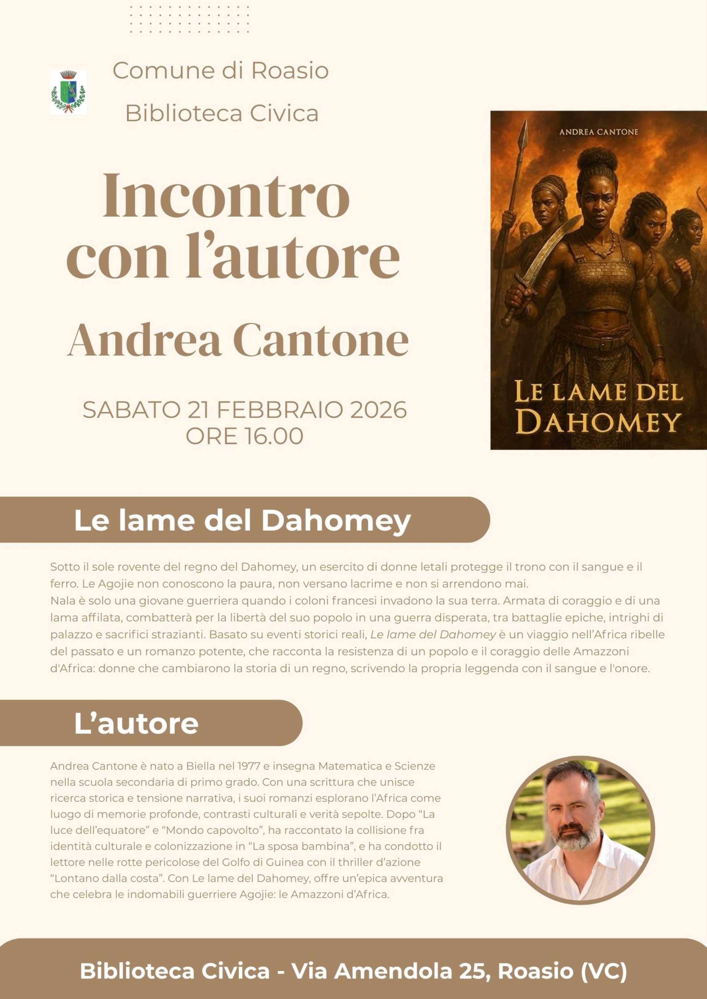 Incontro con l'autore Andrea Cantone